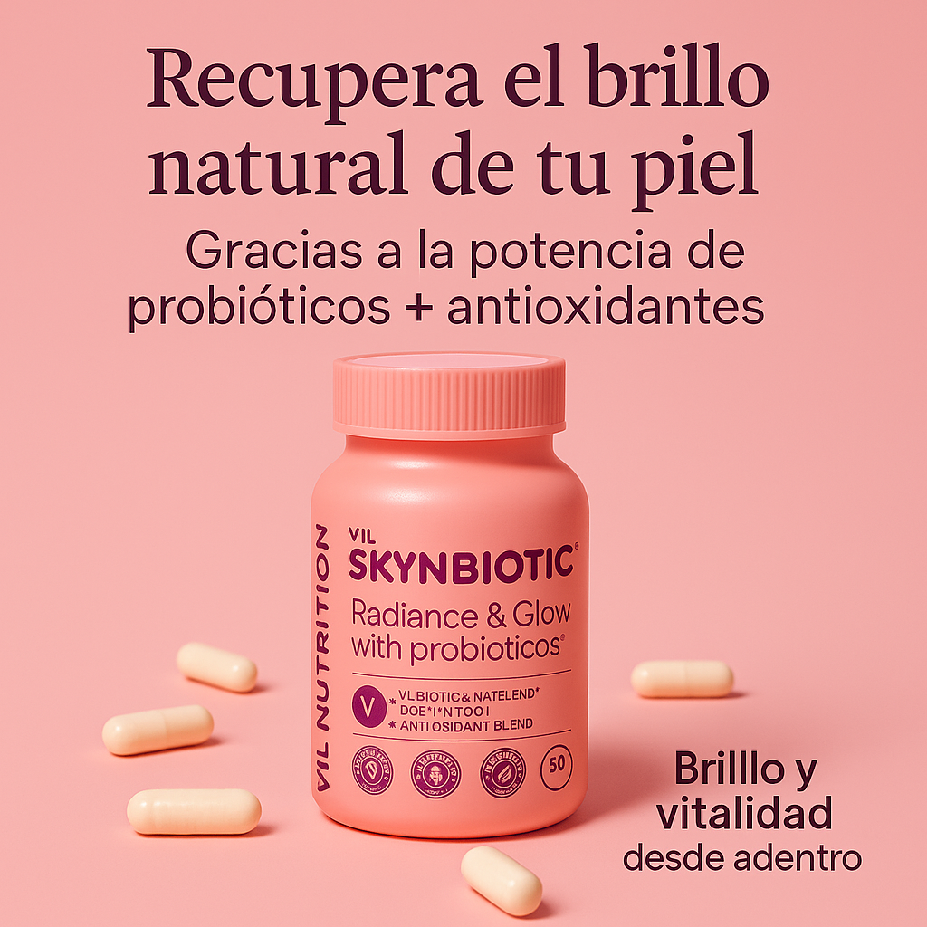 VIL SkYnBiotic™ – El probiótico que ilumina tu piel desde adentro.
